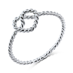 Knotted Heart Silver Ring NSR-466